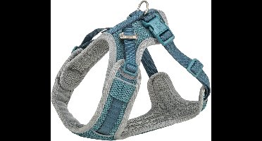 Hondentuig Trixie - Premium Flexmesh Brede Borst Petrol - Maat L 63-92x2.5 cm, Verstelbaar, Reflecterend
