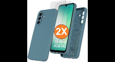Hoesje geschikt voor Samsung Galaxy A26 Hoesje siliconen Pine Groen zacht siliconen hoesje TPU - met Samsung A26 Screenprotector - 2 stuks