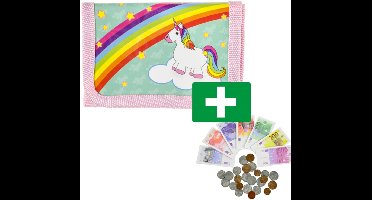Portemonnee Eenhoorn - Roze - Regenboog - Inclusief Speelgeld Munten En Biljetten