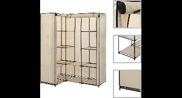 vidaXL - Hoekkledingkast - 130x87x169 - cm - crème