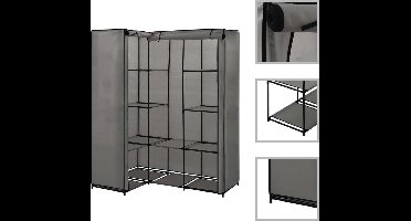 vidaXL - Hoekkledingkast - 130x87x169 - cm - grijs