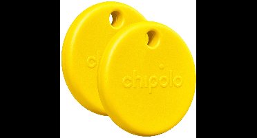 Chipolo Pop - Bluetooth Tracker & KeyFinder - Werkt met Apple Find My & Android Find My Device - Tracker Apple iPhone & Android - 120 dB - Geel - 2 Pack