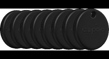 Chipolo Pop - Bluetooth Tracker & KeyFinder - Werkt met Apple Find My & Android Find My Device - Tracker Apple iPhone & Android - 120 dB - Zwart - 8 Pack