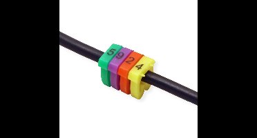 VALUE kabelmarkeerset voor patchkabels, 10 x 10 stuks, 4 - 5.5mm, veelkleurig