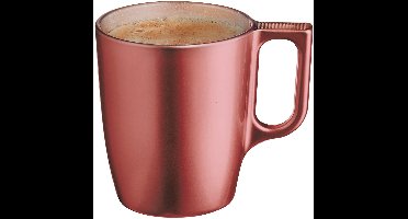 Luminarc Koffiemokken Monaco - 1x stuks - Hard Glas - koper - 250 ml - 9 cm - Flashy metallic finish