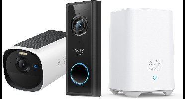 eufy Security S220 Video Deurbel + eufyCam E40 2K solar camera - Inclusief HomeBase 2 - Bundelvoordeel