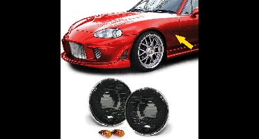 Zijknipperlichten Zwart Smoke Glas met Chroom voor Mazda MX-5 NA NB (1989–2005) Heldere Glazen Set