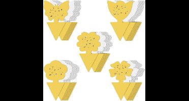 Allecto Plus - 50 stuks gele stickers tegen rouwmuggen en ongedierte voor kamerplanten - effectieve rouwmuggenbestrijding - tot 3 maanden gebruik - eenvoudig aan te brengen