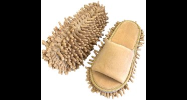 S&E 1 Paar Mop Slippers – Dweilsloffen voor Houten Vloeren en Tegels (Maat 39-42) - Beige