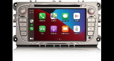 Cartronix CarPlay voor Ford Mondeo S-max Mondeo Galaxy Focus | Zilver | 2007 t/m 2014 | Android 13 | Draadloos Apple Carplay & Android auto | 4GB + 64GB | 8-Core processor | 2025 model | 2007 2008 2009 2010 2011 2012 2013 2014 | Bluetooth & Wifi