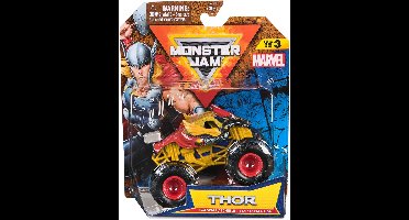 Hot Wheels Monster Jam truck Marvel Thor - monstertruck 9 cm schaal 1:64