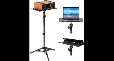 Projector Statief – Beamer Statief Met Laptop Verdieping – Verstelbaar Standaard – Met Wieltjes - Zwart