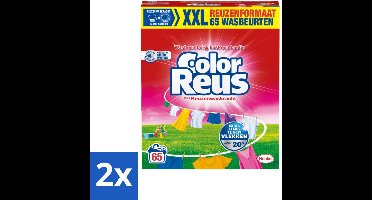 Color Reus - Waspoeder - Gekleurde Was - 65 Wasbeurten - Voordeelverpakking - 2 stuks