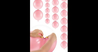PARTYDECO - 20 Pastelroze koppelbare ballonnen 28 cm
