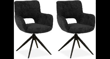 MX Sofa - Eetkamer stoel Darwin - Antraciet (set van 2 stuks)