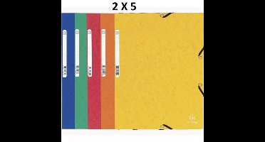 10 x Elastomap Exacompta - A4 - 3 kleppen - 355gr extra stevig - assorti