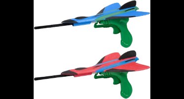 Eddy Toys Vliegtuig Launcher met Foam Vliegtuig - Vliegtuig Schieter voor Kinderen - Vliegtuig Starter Speelgoed - Vliegtuig Lanceerder voor Buiten - Foam Vliegtuigjes - 1 willekeurige set