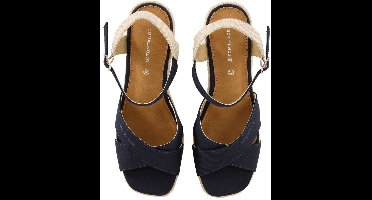 Tom Tailor - Sandalen met sleehak - Maat 41 - navy