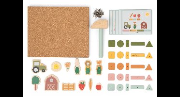 Trixie Houten hamertje tik spel - Boerderij - Vanaf 3 jaar - Met kaartjes om na te maken