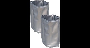 Gerimport Wijnfles koeler/wijnkoeler zilver - 2x - zomer accessoires - koelelement