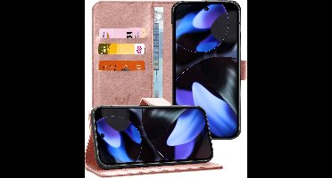 Hoesje geschikt voor Google Pixel 9 Pro XL / 10 Pro XL - Portemonnee Book Case Rosegoud