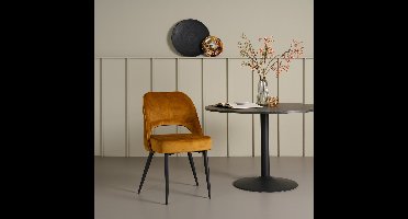 Eetkamerstoel Duiven - Stof - Goud - 55x86x63 cm (BxHxD)