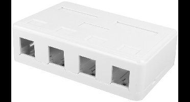 ACT Unloaded surface keystone mount box voor 4 keystone jacks FA6031
