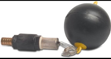 Drijvende voetklep messing/PE 1" slangtule 25 mm 6 bar