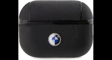 BMW Signature Leather AirPods Case - Geschikt voor Apple Airpods Pro 1 en 2 (1ste en 2de Generatie) - Zwart