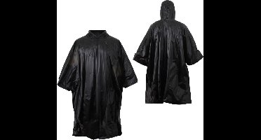 Benson Regenponcho - zwart - herbruikbaar - voor volwassenen - poncho