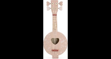 Label Label - Houten Banjo - Roze - Muzikaal Speelgoed voor Kinderen - 4 Snaren en Verstelbare Stemsleutels - Geschikt voor Kindjes vanaf 3 Jaar