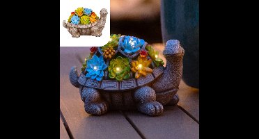 Gadgy Solar Tuinverlichting Schildpad - Tuinverlichting op Zonne Energie - Solar Tafellamp - Buitenlamp Tuinbeeld - Tuinlantaarn met Dag/Nacht Sensor - Verlichting voor Buiten - Lantaarn Tuin