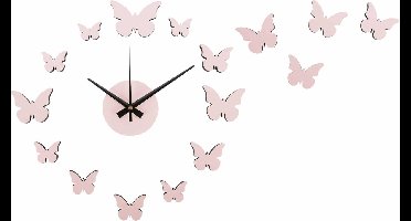 Karlsson Wandklok Diy Butterfly - Roze - Ø35cm - Wandklok Scandinavisch