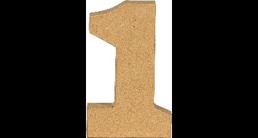 Decopatch cijfer - 20 cm - Papier marche - Cijfer 1