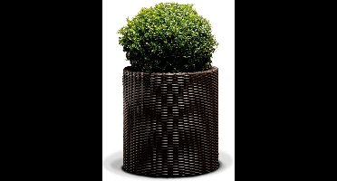 Decoratieve bloempot Cilinder 43.7x43.7x44.3cm kunststof/t.bruin