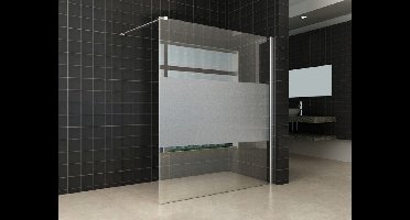 Sanifun douchewand Renzo 1400 x 2000 NANO glas met strook mat glas