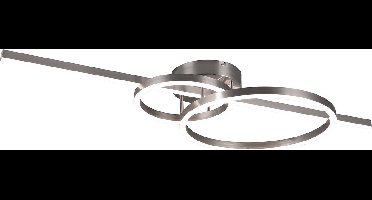 LED Plafondlamp - Torna Atilla - 54W - Aanpasbare kleur - Dimbaar - Mat Nikkel - Metaal