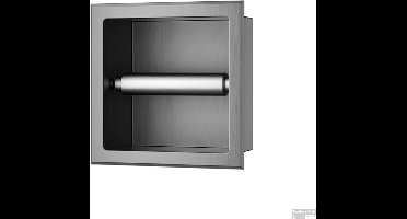 Sanifun Rocko toiletrolhouder zonder klep inbouw gunmetal