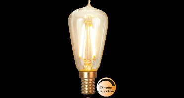 Druppel-Edison lamp - E14 - 1.9W - Super Warm Wit <2200K - Dimbaar - Filament - Rookglas