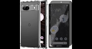 Hoesje geschikt voor Google Pixel 7 - Privacy Screenprotector Volledig Dekkend Glas - Shockproof Transparant