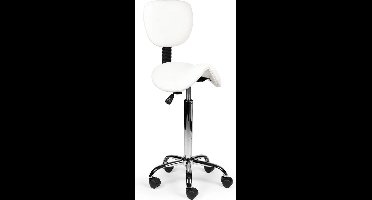 Zadelkruk met Rugleuning Wit - Hoog, Zonder voetring