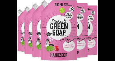 Marcel's Green Soap Handzeep Navulling - Patchouli & Cranberry - 6 x 500ml