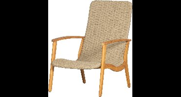 Exotan - Stony fauteuil met armleuning touw/hout army green