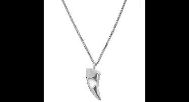 Zilverkleurige Stalen Iconic Ketting met Uitgesneden Motief