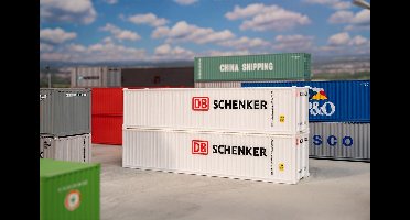 Faller - 1/87 40' CONTAINER DB SCHENKER 2 ST. (3/24) * - modelbouwsets, hobbybouwspeelgoed voor kinderen, modelverf en accessoires