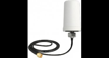 WLAN 802.11 AC/A/H/B/G/N/N ANTENNE SMA -plug 1,4 - 3,0 DBI Omnidirectioneel met verbindingskabel ULA100 1 M Wit Buiten