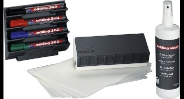 edding BMA/15 S - 8 delige starterkit - boardwisser + whiteboard markers