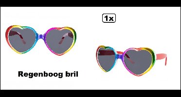 Bril Hart Regenboog - Thema feest beach toppers festival rave pride verjaardag strand zomer