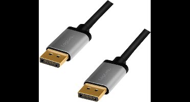 LogiLink DisplayPort AV Aansluitkabel [1x DisplayPort - 1x DisplayPort] 5 m Zwart/grijs