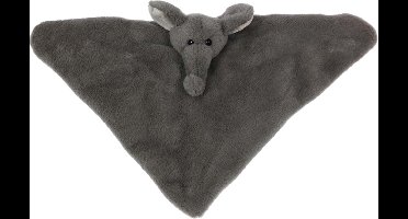 Pia soft toys Knuffeldier Olifant - zachte pluche stof - tuttel/knuffeldoekje - grijs - 45 cm - baby/peuter